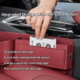 thumbnail image 5 of Car Leather Cup Holder Gap Bag, 2024 New Seat Gap Storage Box, Adjustable Car Gap Filler, Leather Cup Holder Gap Bag with Cup Holder for Phones Glasses Keys Cards, 5 of 7
