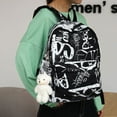 thumbnail image 5 of Mochila para estudiantes de secundaria, mochila personalizada con letras de graffiti, mochila de gran capacidad para parejas, bolso de viaje a la moda, 5 of 5