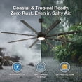 thumbnail image 6 of 65 Inch Waterproof Outdoor Ceiling Fans with Lights and Remote, Large Airflow 8 Blades Modern Black Alexa/App Smart Fan 3CCT Dimmable, 6 Speed Quiet Reversible DC Motor, 6 of 20