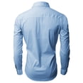 thumbnail image 3 of H2H Mens Dress Slim Fit Shirts Long Sleeve Business Shirts Basic Designed Breathable SKYBLUE US 3XL/Asia 5XL (JASK14), 3 of 6