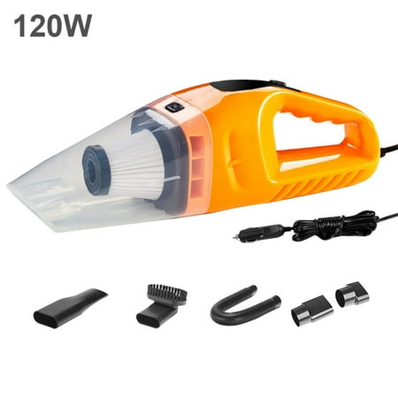 

Car Vacuum Mini Portable Handheld Dust Catcher High Power Dry Wet Auto Dust Collector Orange 120W