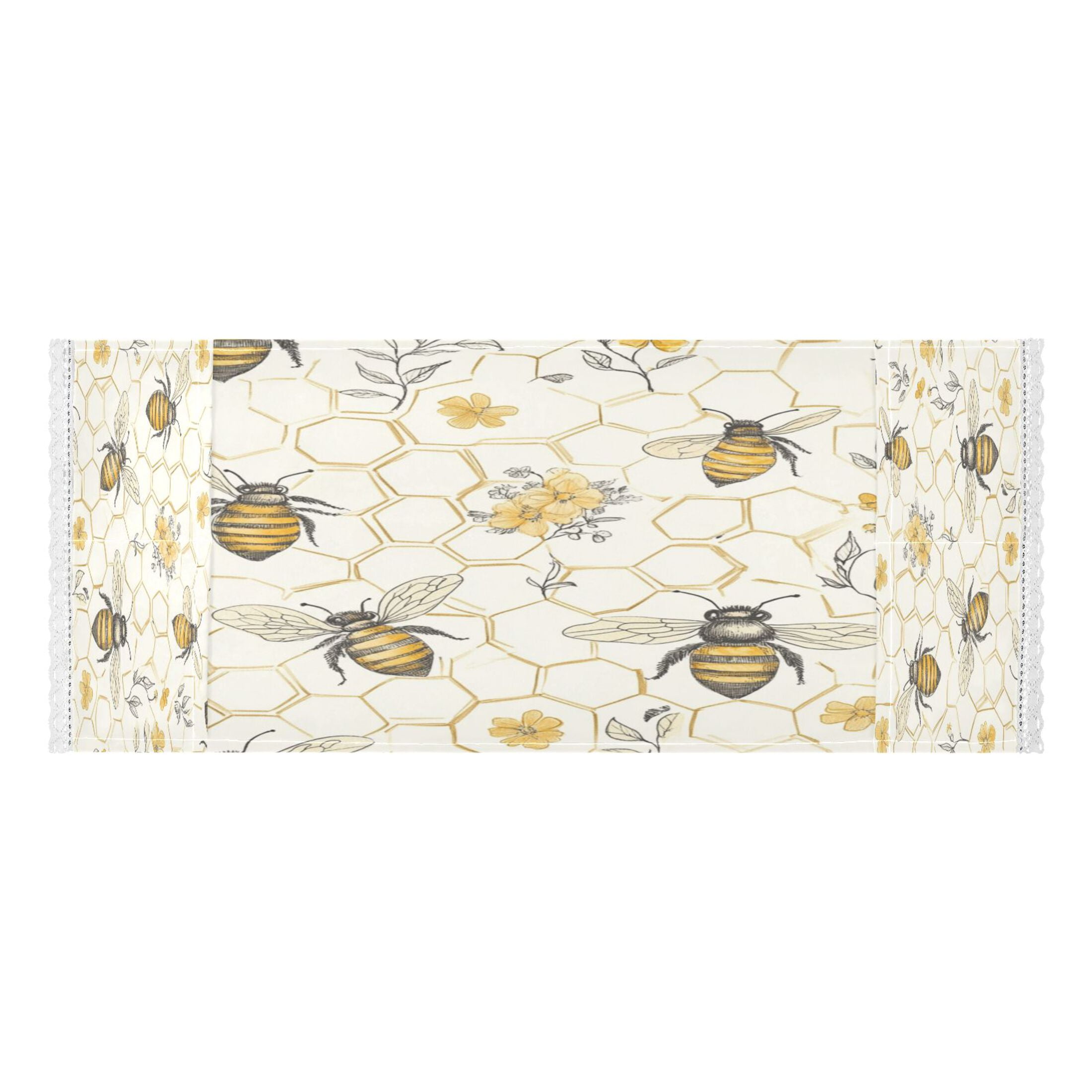 WOBOGO Honeycomb with Bees Pattern Washing Machine Cloth Dryer Refrigerator Top Cover Protective Non-Slip Mat For Kitchen Laundry