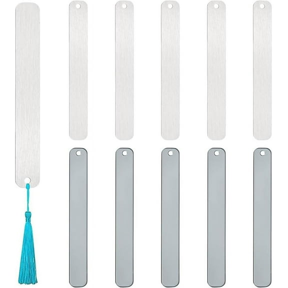 210 Stainless Steel Bookmarks Stamping Blank Tags Rectangle Gunmetal 90x12x1mm Hole: 2mm