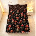 thumbnail image 5 of Homewish Red Botanical Mushrooms Queen Sheets,Wild Fungus Plants Queen Sheet Sets,4 Pieces,1 Flat Sheet, 1 Fitted Sheet and 2 Pillowcases, 5 of 6