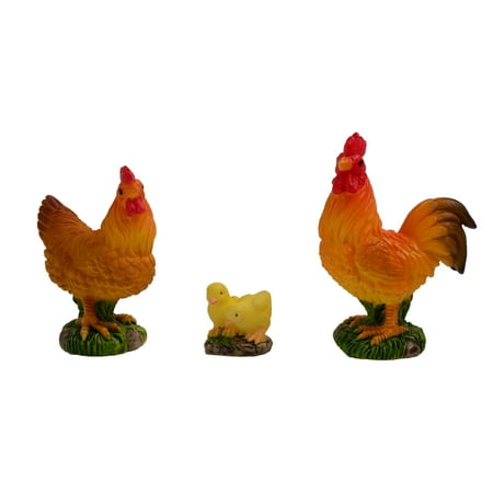 

3pcs Garden Tiny Chicken Crafts Simulated Chicken Decorations Resin Small Animal Decors Decorative Small Animals