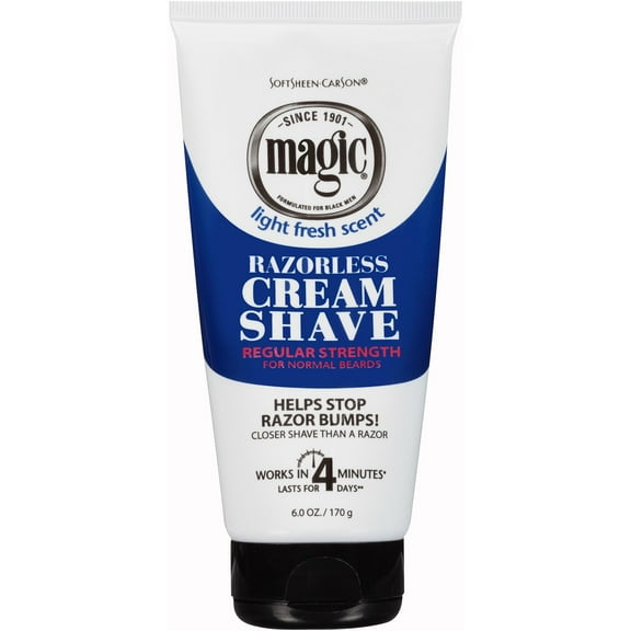 Magic Shave Hair Removal Cream, Regular Strength Depilatory,Coarse Hair, 6 oz.