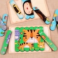 thumbnail image 3 of Rompecabezas de animales de madera 3D rompecabezas de doble cara para niños rompecabezas Montessori juguetes educativos para niños de 2 3 4 y 5 años, 3 of 5
