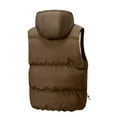 thumbnail image 5 of XUNKUSGA Mens Winter Puffer Vest Solid Color Sleeveless Zip Up Jackets for Men Lightweight Quilted Gilet with Zip Pockets Loose Casual Warm Windproof Vest for Men M-3XL Brown, 5 of 5
