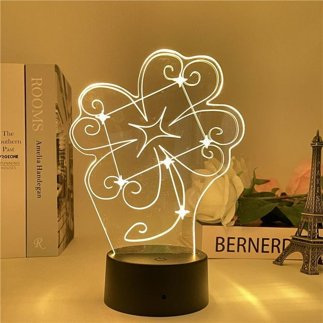 Luz nocturna Genshins Impacts Klees 3D LED que cambia de color