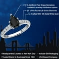 thumbnail image 2 of Gem Stone King 10K White Gold Black Onyx and Lab Grown Diamond Engagement Ring for Women | 1.05 Cttw | Pear Shape 8X5MM | Gemstone December Birthstone | Size 8, 2 of 6