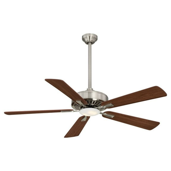 Led Ceiling Fan In Transitional Style 13.25 Inches Tall By 52 Inches Wide-Brushed Nickel/Dark Walnut Finish-Medium Maple/Dark Walnut Blade Color