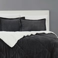thumbnail image 3 of Brooklyn Loom Corduroy Grey Full/Queen 3 Piece Comforter Set, Textured Solid Color, Adult Bedding, Oeko-TEX Certified, 3 of 7