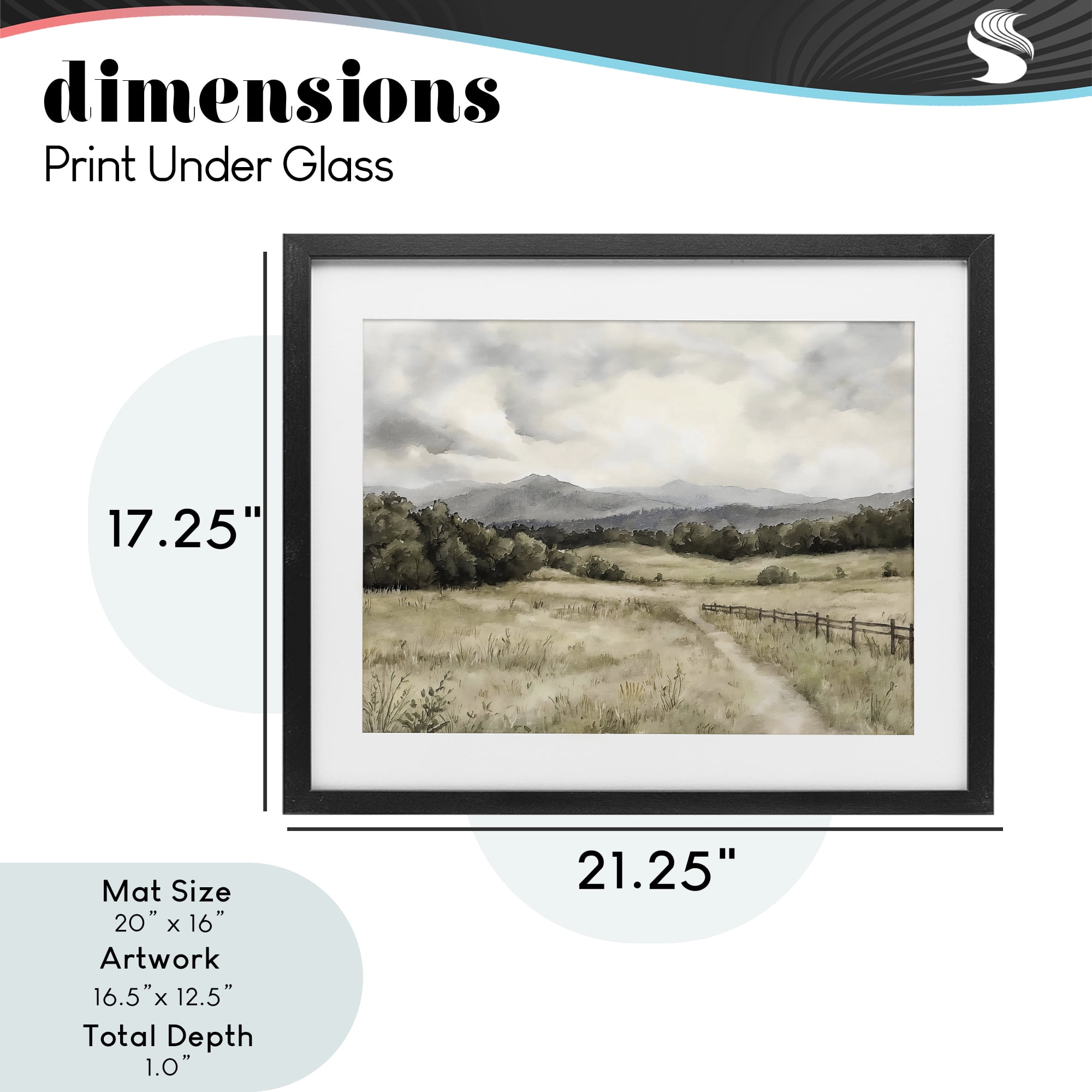 Stupell Industries Muted Trail Along Fence Black Framed Print Under Glass, design by Riley B