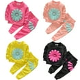 thumbnail image 3 of KYAIGUO Kids Toddler Loose Long Sleeve T Shirts Outfits for Girls Floral Print Sweatshirt and Sweatpants Spring Fall Suit Pullover Sweatshirt Tracksuit Set 1-6Y, 3 of 9