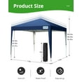 thumbnail image 6 of Quictent 10'x10' Pop up Canopy Tent with Sidewalls Instant Outdoor Gazebo Easy Party Tent Enclosed Waterproof, Easy Set up (Navy Blue), 6 of 10