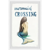 Marmont Hill Mermaid Crossing Back Framed Wall Art, 12.00" x 1.50"