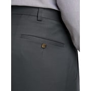 Big and Tall Essentials by DXL Mens Pleated Dress Pants, Dark Grey, 54W x 30L