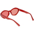 thumbnail image 4 of Modern Chunky Mono Colored Cat Eye Sunglasses Oval Flat Lens 56mm (Red), 4 of 4