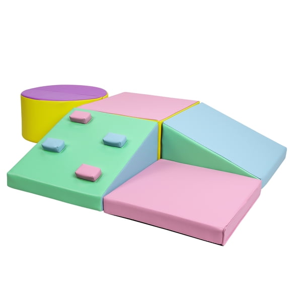 Climbing Toys for Toddlers, Toddler Climbing Toys Indoor, 5-Piece Soft Foam Climbing Blocks Set, Toddler Playtime Corner Climber Indoor Foam Play Gym for Climbing Crawling and Sliding