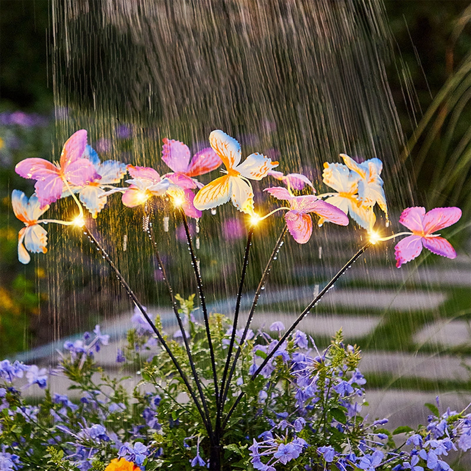 Solar Garden Lights - Solar Butterfly Lights Outdoor Decorations Multi-Color Changing LED Waterproof Stake Lights For Garden Yard Pathway Patio & Lawn Gifts for Mother's Day Mom Women