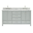 thumbnail image 2 of Ariel Cambridge 67 Inch Double Rectangle Sink Vanity With Carrara White Marble Countertop With 1.5 Edge In Grey, 2 of 10