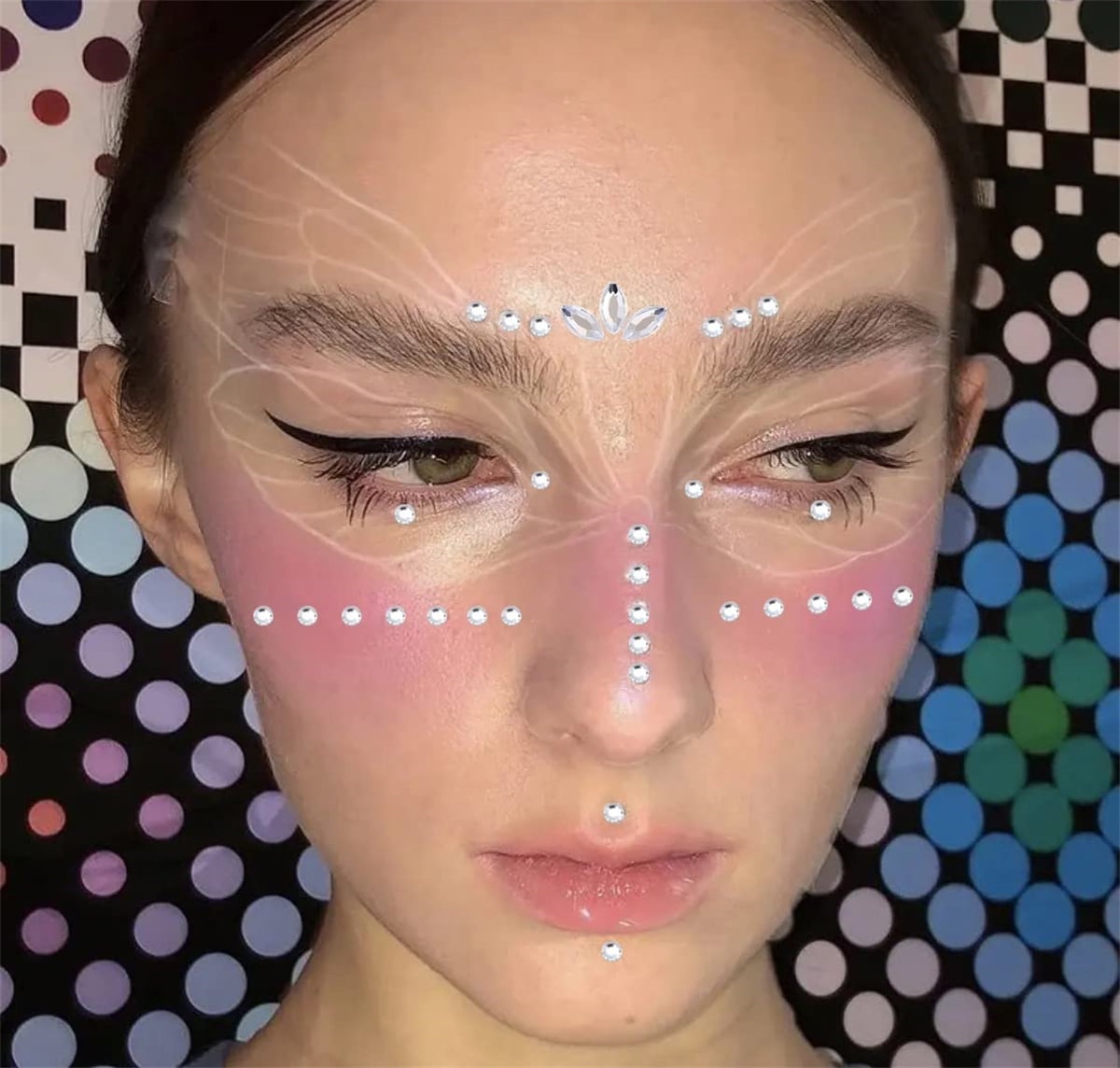 TTTattoodotcom Glastonbury Bindi Set - Face Gems Stick Bindi Dots Jewels Bindi Dots Bindis Beauty Body Art Accessories Festival Birthday Gift for Her