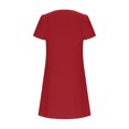 thumbnail image 5 of ClodeEU Women's Simple T Shirt Loose Dress,Cut Out Neckline,Short Sleeve Casual Mini Dress A-Red,Womens Plus XXL, 5 of 6