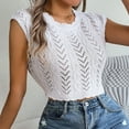 thumbnail image 3 of Felirenzacia Womens Lace Mesh Cutout Tank Top, Cropped Ribbed Knit Roundneck Short Camisole,White,M, 3 of 7