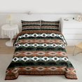 thumbnail image 2 of Feelyou Hippie Tribal Aztec Full Size Comforter Sets, Brown Teal Triangle Bedding Comforter Set, Woodland Bear Animal Reversible Bedding Sets, Breathable Home Decor, 3 Pieces, 2 of 8