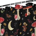 thumbnail image 3 of Red Mushroom Butterfly Black Pattern Shower Curtain 36"x72" ,Bathroom Decorative Shower Curtains Set with 12 Hooks,Modern Waterproof Washable Shower Curtain, 3 of 6