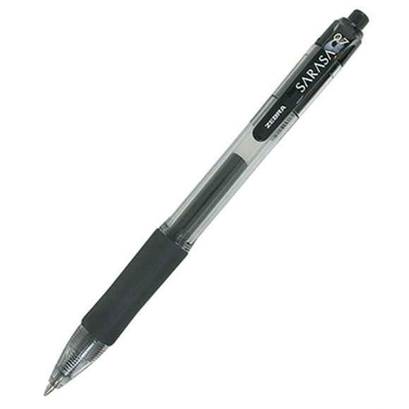 Bolígrafos retráctiles de tinta de gel Zebra Pen Sarasa, tamaño mediano, negro, paquete de 12