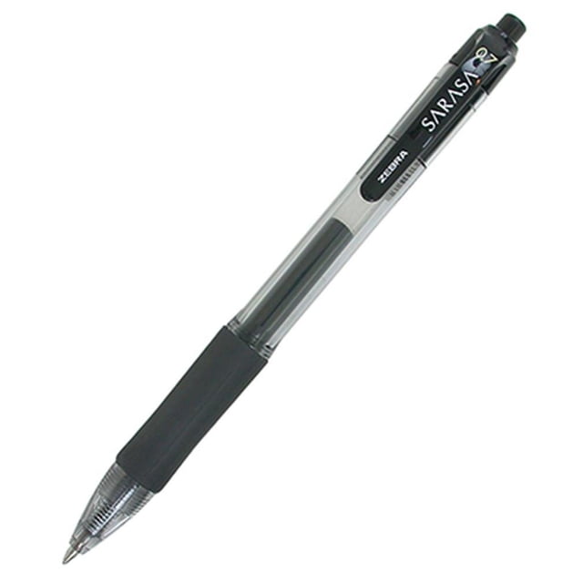 Bolígrafos retráctiles de tinta de gel Zebra Pen Sarasa, tamaño mediano, negro, paquete de 12