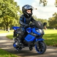 thumbnail image 2 of Costway 6V Kids Motorcycle with Music, Horn, Detachable Training Wheels & LED Headlights Navy, 2 of 10
