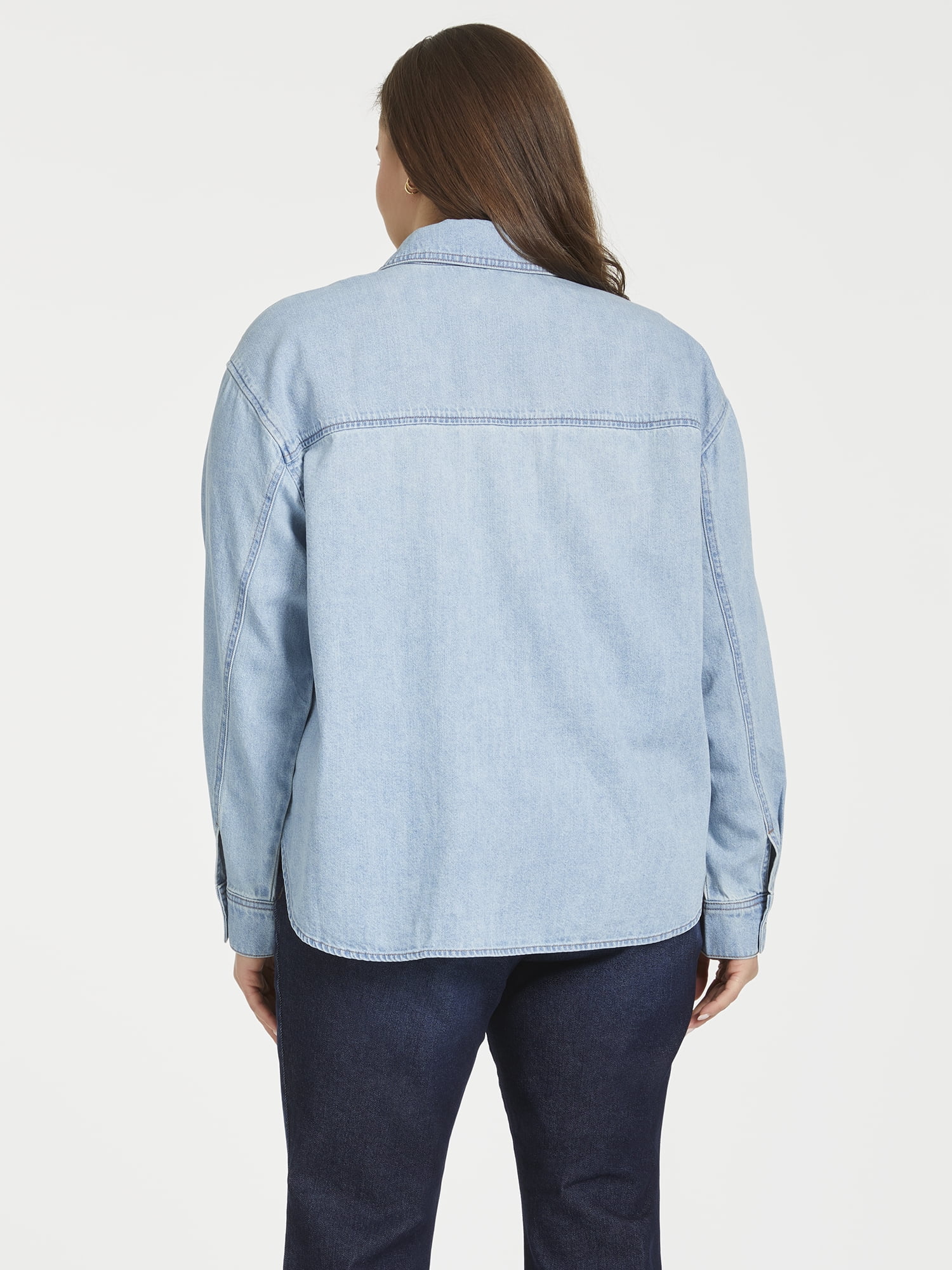 Sofia Vergara Women's Plus Size Relaxed Boyfriend Shirt Sizes 1X-4X