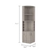 thumbnail image 3 of DEPOT E-SHOP Egina Corner Bar Cabinet, Cup Rack, Two External Shelves - Light Grey, For Office, 3 of 5