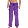 thumbnail image 2 of Lsque Glitter Purple Print Men's Pajama Pants, Lounge Pant - Comfortable Home Wear,Elastic Waistband, Stylish Design-Large, 2 of 9