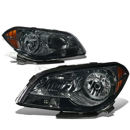 Corner Lights Lens - For 08-12 Chevy Malibu Pair of Headlight (Smoked Lens Amber Corner) 09 10 11