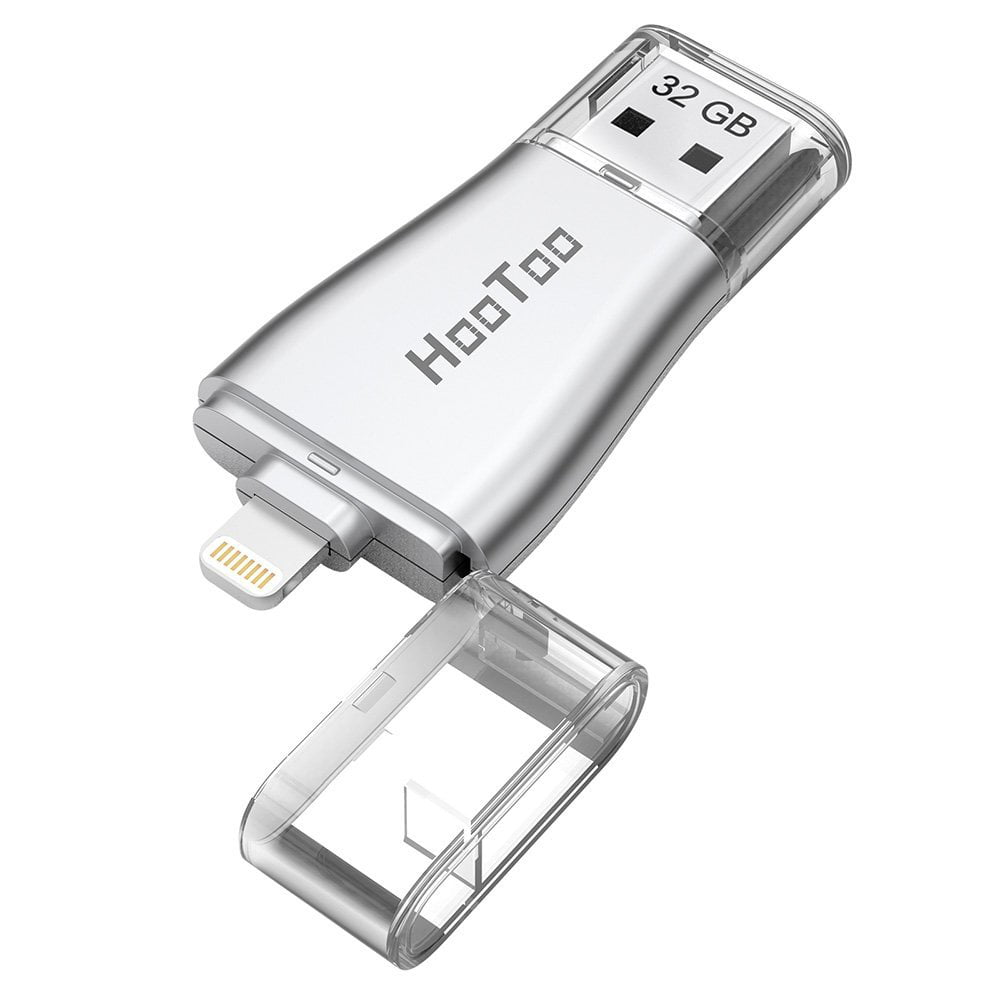 paddestoel Installatie Spuug uit iPhone Flash Drive 32GB USB 3.0 Adapter with Lightning Connector for iPad  iPod iOS PC, HooToo External Storage Memory Stick, iPlugmate - Walmart.com