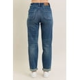 thumbnail image 5 of Womens Plus Size High Waist Vintage Wash Jeans with Drawstring Pockets Relaxed Boyfriend Fit Durable Denim Stretch, 5 of 8