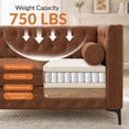 thumbnail image 6 of ChenyueFurn 78.5" Faux Leather 3-Seater Sofa with black Legs,Brown, 6 of 11