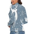thumbnail image 3 of Christmas Deer Tree Women's Turtleneck Sweater Long Sleeve Ribbed Fitted Turtle Neck Casual Fall Winter Collection Top L, 3 of 4