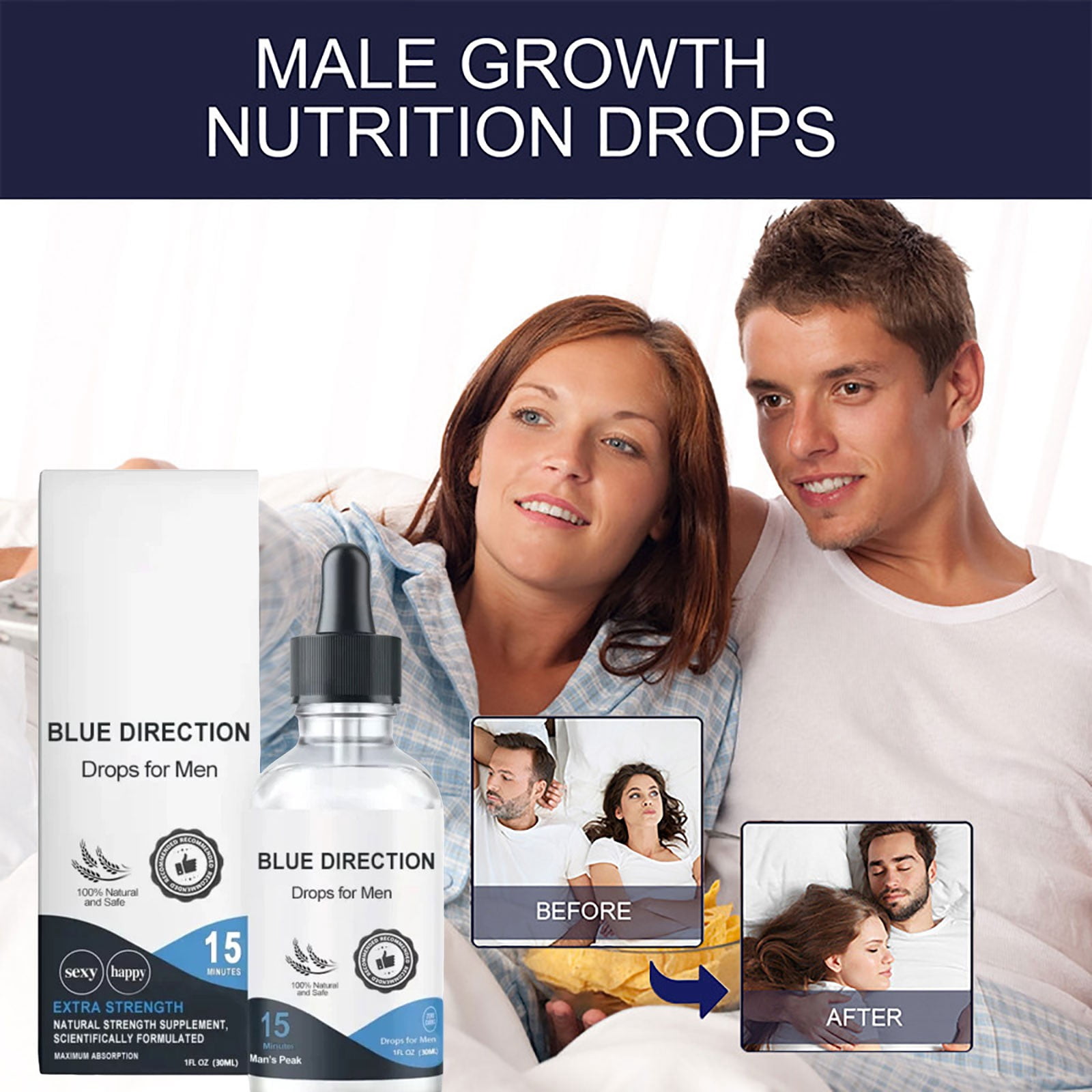 1PC Men's Drop Body Care Oil Physical Stress Discomfort And Fatigue Enhances Body Relaxation And Health Care Solution 30ml
