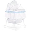 Dream On Me Lacy Portable 2-in-1 Bassinet & Cradle in Blue and White, Lightweight Baby Bassinet