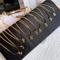 thumbnail image 4 of PAURO Initial Necklaces for Women Pendant Charm Gold Plated Letter K Stainless Steel Name Alphabet C Dainty Chain Personalized Statement Simple Small Jewelry Gold Letter I, 4 of 6