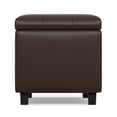 thumbnail image 5 of Cosmopolitan 34 in. W Rectangle Storage Ottoman in Chocolate Brown Faux Leather, 5 of 13