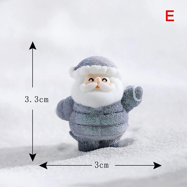 Anmail Miniaturas Navidad Muñeco de Nieve Figuras Santa Clau Adornos Decoración Hogar 2023 Año Nuevo Regalo de Navidad Oso DIY Bola de Cristal