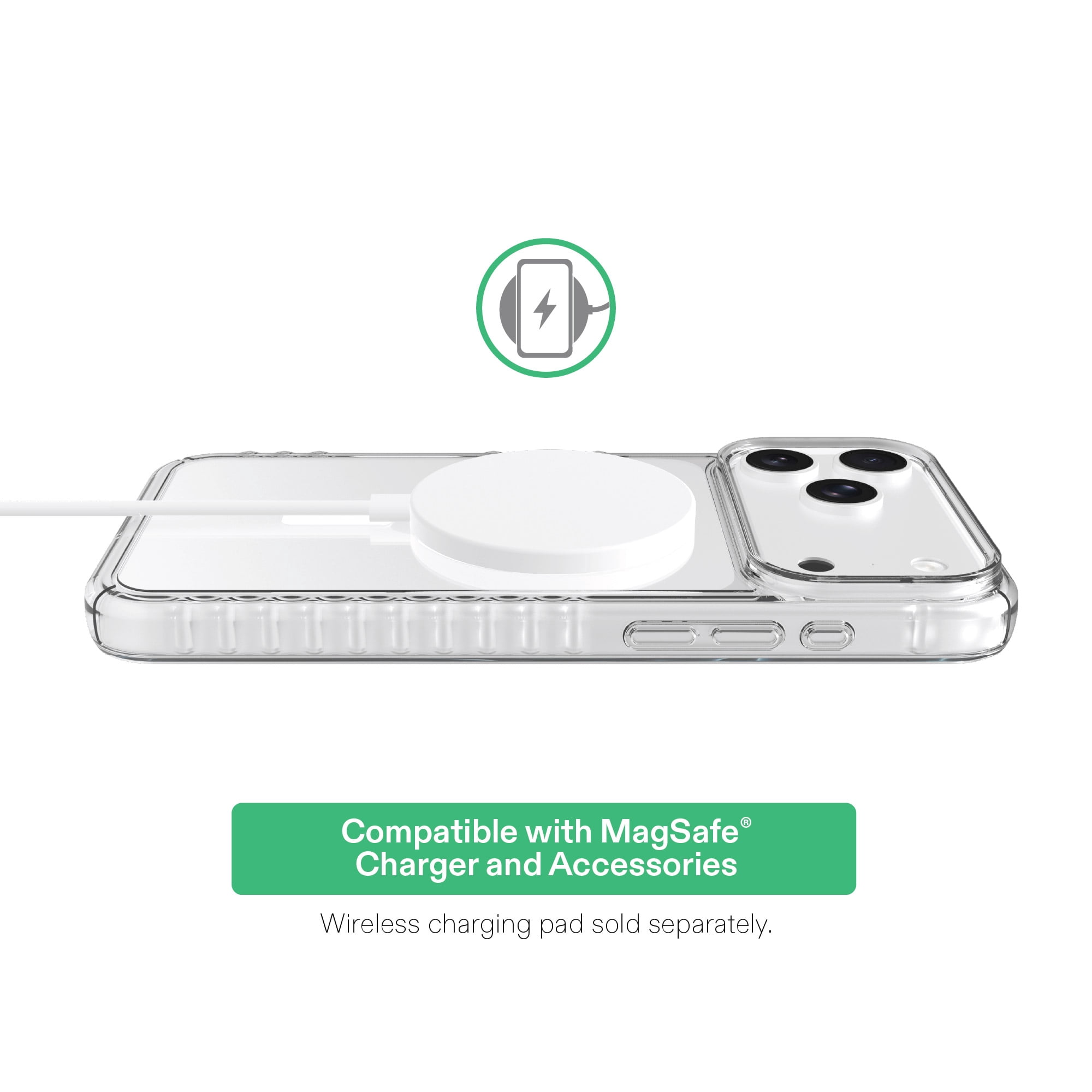 onn Protective Gel Phone Case for iPhone 18 Pro / 17 Pro, MagSafe Compatible - Clear