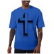 thumbnail image 1 of Camisas de Manga Corta de los Hombres Casual Pascua-Impresión Suelta Deportes Elásticos Cuello Redondo, Suave Blusa de Poliéster Spandex, 1 of 6