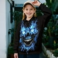 thumbnail image 2 of Uorisanigo Girls Half Zip Pullover Sweatshirt Oversized Sweatshirts Loose Blue Lightning Skull Long Sleeve Sweaters Pullover Tops Jackets Fall Trendy Winter Clothes Athletic Top Size 11-12, 2 of 7