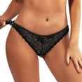 thumbnail image 1 of Aayomet sous-Vêtements en Coton pour Femmes Tangas Rayés Bikini Invisible Strings Personnalisés sous-Vêtements Femmes Culottes String en Coton (Noir, G), 1 of 4